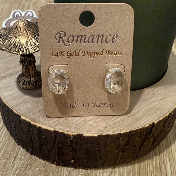Romance 14K Gold Dipped Brass Earrings - Picture 1 of 5